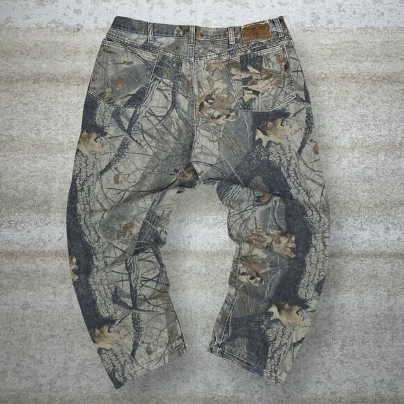 Vintage Wrangler Realtree Hunting Camo Jeans Baggy Wide Leg 100% Cotton 90s